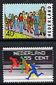 Netherlands 1976 Sport & Recreation Anniversaries set of 2 unmounted mint SG 1248-9, stamps on sport, stamps on running, stamps on walking