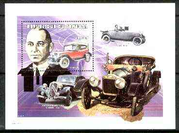 Senegal 1999 Classic Cars perf souvenir sheet (2,000f value) unmounted mint, stamps on cars, stamps on chrysler, stamps on citroen, stamps on fiat