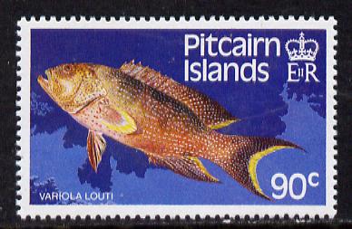 Pitcairn Islands 1988 Fish 90c with wmk s/ways inverted SG 312Ei (blocks & gutter pairs available pro rata) unmounted mint, stamps on fish     marine-life