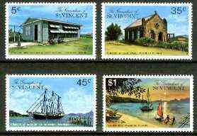 St Vincent - Grenadines 1976 Mayreau Island set of 4 unmounted mint, SG 89-92, stamps on tourism, stamps on ships, stamps on churches, stamps on post offices, stamps on 