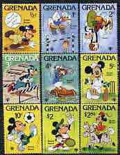 Grenada 1979 Int Year of the Child (3rd issue) Walt Disney characters playing Sport set of 9 unmounted mint, SG 1025-33*, stamps on disney, stamps on , stamps on  iyc , stamps on , stamps on baseball, stamps on high jump, stamps on basketball, stamps on hurdles, stamps on golf, stamps on cricket, stamps on football, stamps on tennis, stamps on horse racing, stamps on horses, stamps on sport