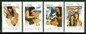 Nauru 1990 Legend of Eoiyepiang, the Daughter of Thunder & Lightning set of 4 unmounted mint, SG 387-90*, stamps on mythology, stamps on weather