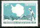 Chile 1972 10th Anniversary of Antarctic Treaty 3e50 unmounted mint, SG 688*, stamps on , stamps on  stamps on polar, stamps on  stamps on maps, stamps on  stamps on dogs