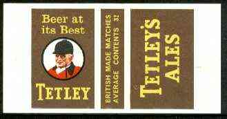 Match Box Labels - Tetley Ales (Hunt Master) All Round the Box matchbox label in superb unused condition, stamps on drink, stamps on alcohol, stamps on hunting