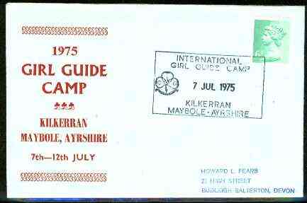 Great Britain 1975 Commemorative cover for Kilkerran Girl Guide Camp with special illustrated cancel, stamps on scouts, stamps on guides