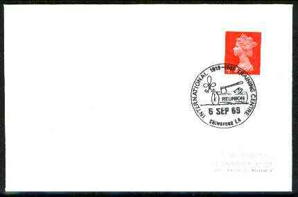 Great Britain 1969 Plain cover with special illustrated Chingford Int Training Centre 'Reunion' cancel, stamps on scouts
