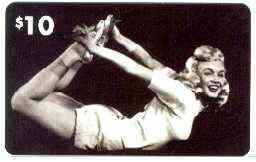 Telephone Card - Marilyn Monroe $10 phone card (B & W horiz pose) by LDC (France) limited edition of just 1,000, stamps on films, stamps on cinema, stamps on entertainments, stamps on music, stamps on personalities, stamps on marilyn monroe