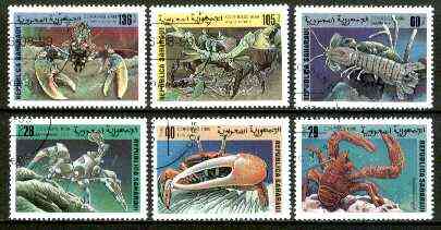 Sahara Republic 1999 Crabs complete set of 6 values fine cto used*, stamps on marine life, stamps on crabs