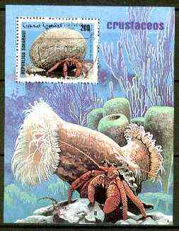 Sahara Republic 1999 Crabs perf m/sheet fine cto used, stamps on marine life, stamps on crabs