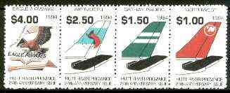 Cinderella - Hutt River Province 1994 24th Anniversary Issue (Airlines) unmounted mint strip of 4, stamps on aviation
