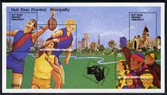 Cinderella - Hutt River Province 1984 Australian Football m/sheet containing set of 4 values unmounted mint, stamps on sport, stamps on football