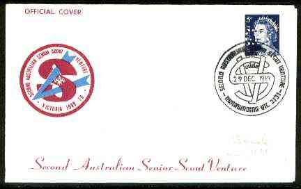 Australia 1969 Commemorative cover for 2ns Australian senior Scout Venture with special illustrated cancel, stamps on scouts