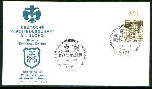 Germany - West 1969 Commemorative cover for 40th Anniversary of St Georg Scouts with special cancel, stamps on , stamps on  stamps on scouts
