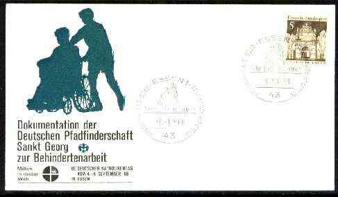 Germany - West 1968 Commemorative cover for St George Disabled Scouts with special illustrated cancel, stamps on scouts, stamps on disabled