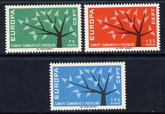 Turkey 1962 Europa set of 3 unmounted mint (SG 1983-85), stamps on europa