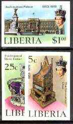 Liberia 1978 Coronation 25th Anniversary set of 3 imperf from limited printing, unmounted mint SG 1348-50, stamps on royalty, stamps on coronation