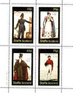 Staffa 1982 French Revolution Costumes #03 perf sheet containing set of 4 values unmounted mint, stamps on , stamps on  stamps on costumes, stamps on militaria, stamps on  stamps on revolutions