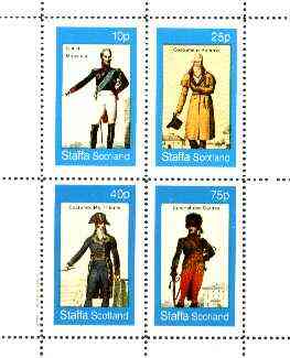 Staffa 1982 French Revolution Costumes #04 perf sheet containing set of 4 values unmounted mint, stamps on costumes, stamps on militaria, stamps on revolutions