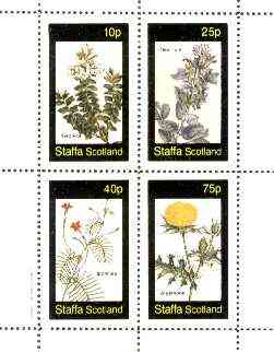 Staffa 1982 Flowers #39 (Veronica, Teucrium, Ipomcea & Argemone) perf set of 4 values unmounted mint, stamps on flowers
