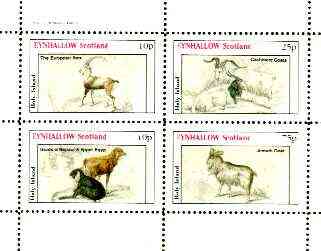 Eynhallow 1982 Sheep & Goats (Ibex, Cashmere Goats, etc) perf sheet containing set of 4 values unmounted mint, stamps on animals, stamps on ovine, stamps on bovine, stamps on ibex, stamps on goats, stamps on 