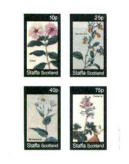 Staffa 1982 Flowers #46 (Vinca, Hermannia, Rananculus & Fumaria) imperf set of 4 values unmounted mint , stamps on flowers