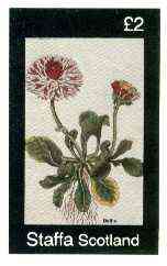 Staffa 1982 Flowers #46 (Bellis) imperf deluxe sheet (Â£2 value) unmounted mint, stamps on flowers