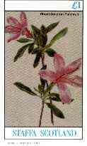 Staffa 1982 Flowers #47 (Rhododendron) imperf souvenir sheet (Â£1 value) unmounted mint, stamps on flowers