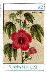 Staffa 1982 Flowers #47 (Hibiscus) imperf deluxe sheet (Â£2 value) unmounted mint, stamps on flowers