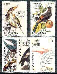 Guyana 1991 500th Anniversary of Discovery of America (Birds) complete set of 5 fine cto used*, stamps on birds, stamps on birds of prey