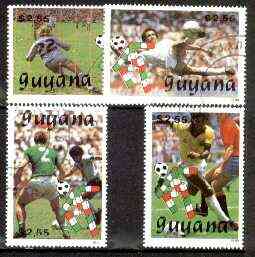 Guyana 1989 Football World Cup set of 4 fine cto used, Sc #2220-23*, stamps on football, stamps on sport