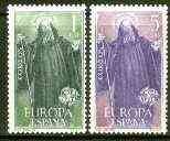 Spain 1965 Europa set of 2 unmounted mint, SG 1735-36*, stamps on europa