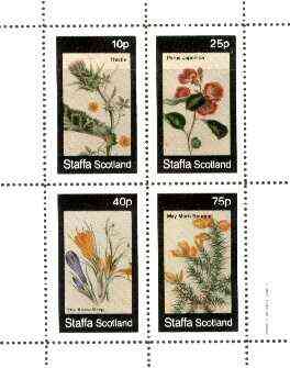 Staffa 1982 Flowers #49 (Japonica, Thistle, Snow Drop & Morn Bouquet) perf set of 4 values unmounted mint, stamps on flowers