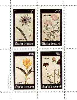 Staffa 1982 Flowers #50 (Catananche, Amaryllis, Convolvulus & Scabiosa) perf set of 4 values unmounted mint, stamps on flowers