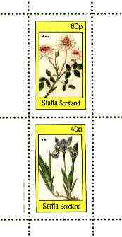 Staffa 1982 Flowers #51 (Rosa & Iris) perf set of 2 values (40p & 60p) unmounted mint, stamps on , stamps on  stamps on flowers