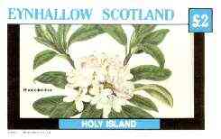 Eynhallow 1982 Flowers #29 (Rhododendron) imperf deluxe sheet (Â£2 value) unmounted mint, stamps on flowers