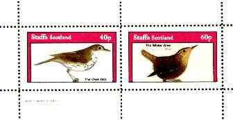 Staffa 1982 Birds #66 (Oven bird & Winter Wren) perf set of 2 values unmounted mint, stamps on birds 