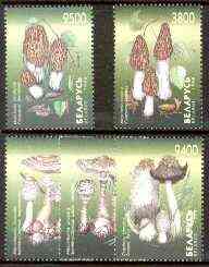 Belarus 1998 Fungi perf set of 5 unmounted mint (tete-beche pairs pro rata), stamps on fungi