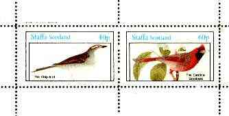 Staffa 1982 Birds #69 (Chip-bird & Grosbeak) perf set of 2 values unmounted mint, stamps on birds 