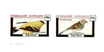 Eynhallow 1982 Birds #29 (Yellowbird & Field Bunting) imperf set of 2 values unmounted mint, stamps on birds   