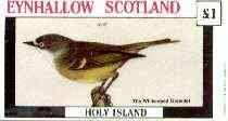 Eynhallow 1982 Birds #29 (White-eyed Greenlet) imperf souvenir sheet (Â£1 value) unmounted mint, stamps on birds   