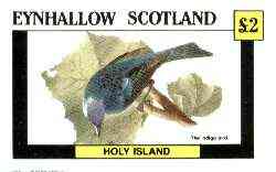 Eynhallow 1982 Birds #10 (Indigo Bird) imperf deluxe sheet (Â£2 value) unmounted mint, stamps on birds    woodpecker