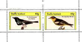 Staffa 1982 Birds #70 (Blue & Cape May Warblers) perf set of 2 values unmounted mint, stamps on birds 