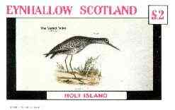 Eynhallow 1982 Birds #34 (Varied Tatler) imperf deluxe sheet (Â£2 value) unmounted mint, stamps on birds   