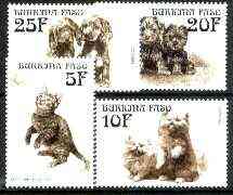 Burkina Faso 1999 Kittens & Puppies set of 4 unmounted mint, stamps on cats, stamps on dogs