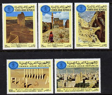 Yemen - Republic 1981 World Tourism Conference set of 5 unmounted mint (SG 642-6), stamps on , stamps on  stamps on tourism