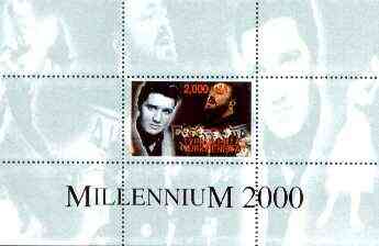 Turkmenistan 1999 Millennium Personalities (Elvis, Pavarotti & Beatles) perf souvenir sheet unmounted mint, stamps on personalities, stamps on elvis, stamps on cinema, stamps on entertainments, stamps on pops, stamps on opera, stamps on music, stamps on millennium, stamps on beatles