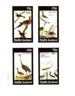 Staffa 1982 Birds #75 (Herons, Thrush, Crane, etc) imperf set of 4 values unmounted mint, stamps on birds, stamps on herons, stamps on thrush