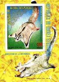 Equatorial Guinea 1974 Australian Animals (Flying Possum) imperf m/sheet fine cto used, MI BL 144, stamps on animals, stamps on mammals, stamps on possum