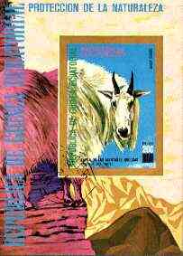 Equatorial Guinea 1977 North American Animals (Goat) imperf m/sheet fine cto used, MI BL 272, stamps on , stamps on  stamps on animals, stamps on goat, stamps on ovine