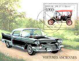 Congo 1999 Classic Cars perf m/sheet fine cto used, stamps on cars, stamps on ford